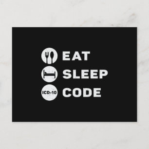 Medical Coder Eat Sleep Code Coding ICD Programmer Postkarte