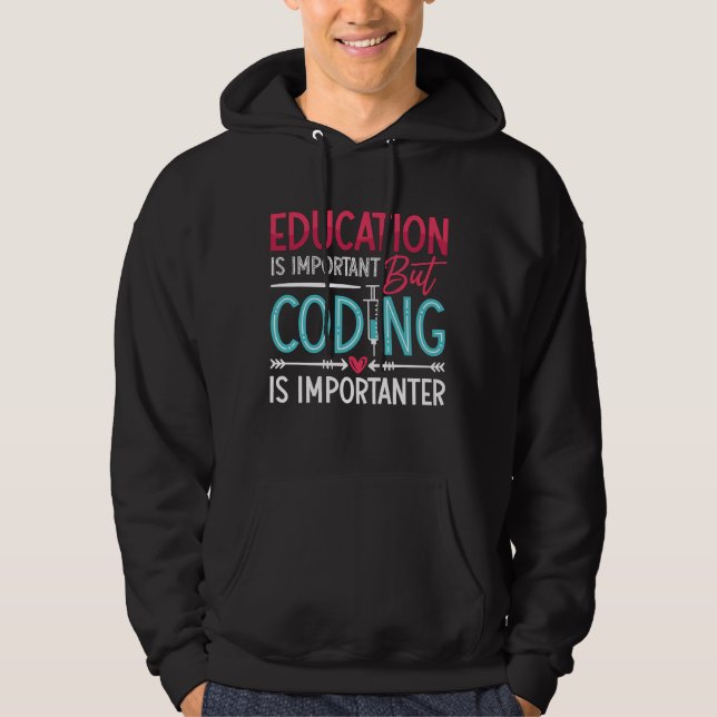 Medical Coder Education Is Important ICD Coding Hoodie (Vorderseite)