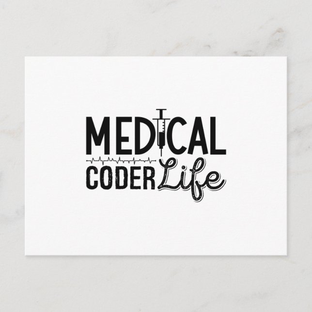 Medical Coder Life Assistent ICD Programmierung Co Postkarte (Vorderseite)