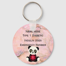 Medical Diabetic ID Alert Personalized Type 1 or 2 Schlüsselanhänger