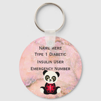 Medical Diabetic ID Alert Personalized Type 1 or 2 Schlüsselanhänger
