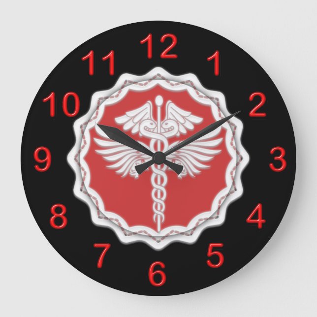 Medical doctor caduceus große wanduhr (Vorderseite)