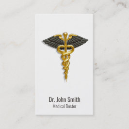 Medical Elegant Gold Caduceus Black Wings Klasse Visitenkarte