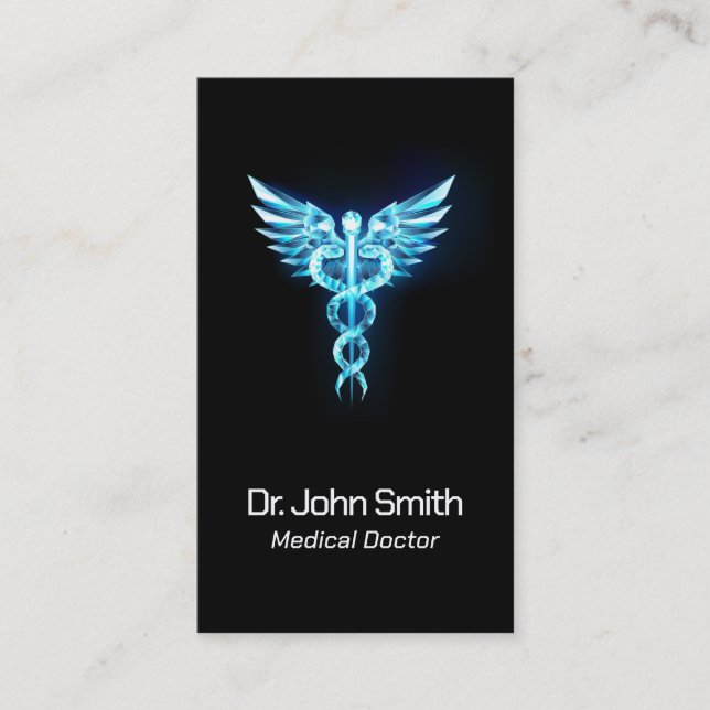 Medical Elegant Gold Caduceus Wings Classy Visitenkarte (Vorderseite)