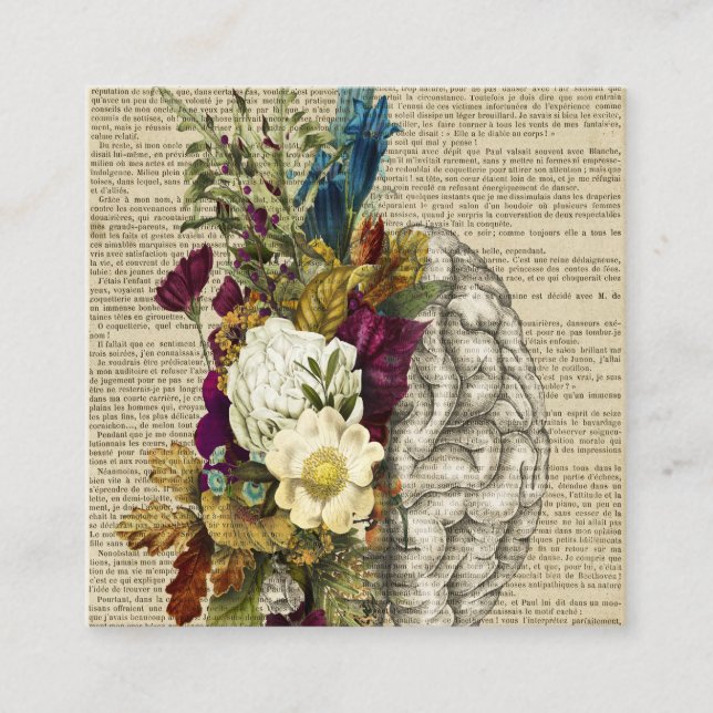 medical floral brain anatomy poster rabattkarte (Vorderseite)