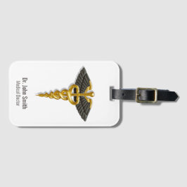 Medical Gold Caduceus Black Wings Klasse Elegant Gepäckanhänger