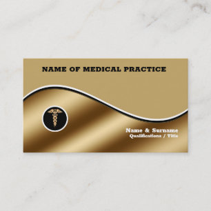 Medical Hospital schwarz Gold chic Caduceus stilvo Visitenkarte