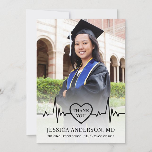 Medical Photo Graduation Dankeskarte (Vorderseite)