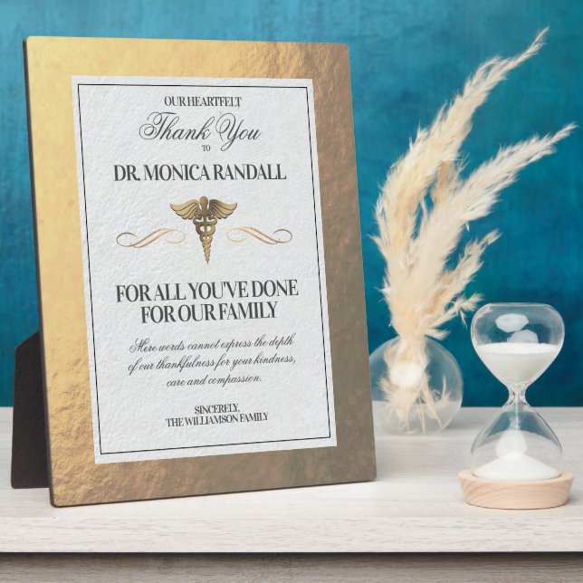Medical Professional Personalized Thank You Plate Fotoplatte (Seite)