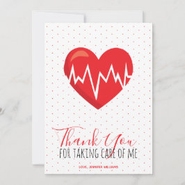 Medical Red Heart Polka dot Nurse Doctor Dankeskarte