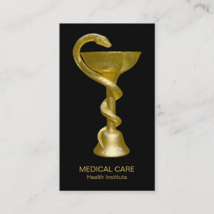 Medical Schlange Bowl Hygieia Classy Gold Caduceus Visitenkarte