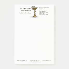 Medical Schlange Bowl Hygieia White Caduceus Bronz Post-it Klebezettel
