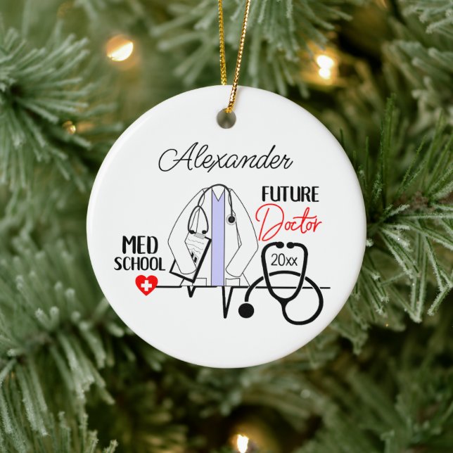 Medical School Future Doctor Weihnachtsbaum Keramik Ornament (Baum)
