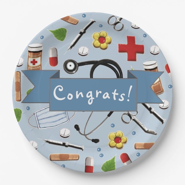 Medical School Graduation Party Pappteller (Vorderseite)
