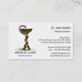 Medical Snake Bowl Hygieia White Bronze Caduceus Visitenkarte