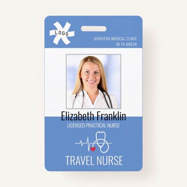 Medical Stethoscope Blue TRAVEL NURSE Ausweis (Vorderseite)