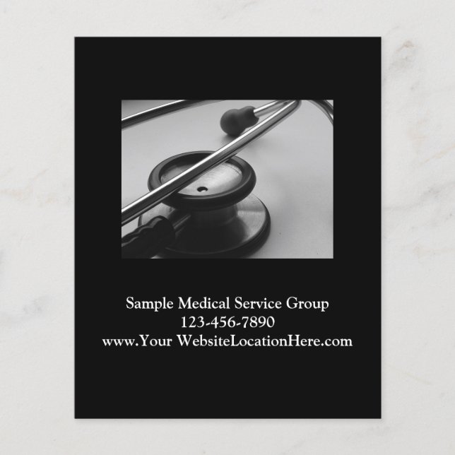 Medical Stethoscope Business, Black and White Flyer (Vorne)