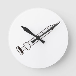 Medical Syringe Runde Wanduhr