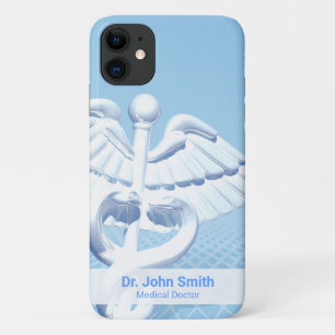Medical White 3D Caduceus Blue Design Case-Mate iPhone Hülle