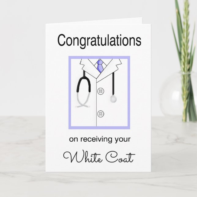 Medical White Coat Glückwunschkarte Karte (Vorderseite)