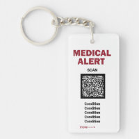 *~* Médicale Alert AP38 QR PHOTO Porte - clé ICE