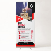 Médicale - Bannière rétractable rouge