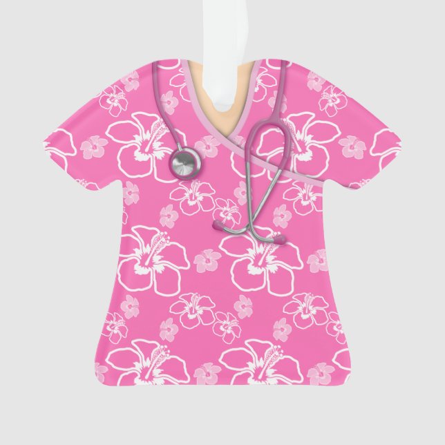 Médicale floral de rose et blanc frotte (devant)