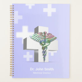 Médicale Hologramme 3D Caduceus Croix blanche