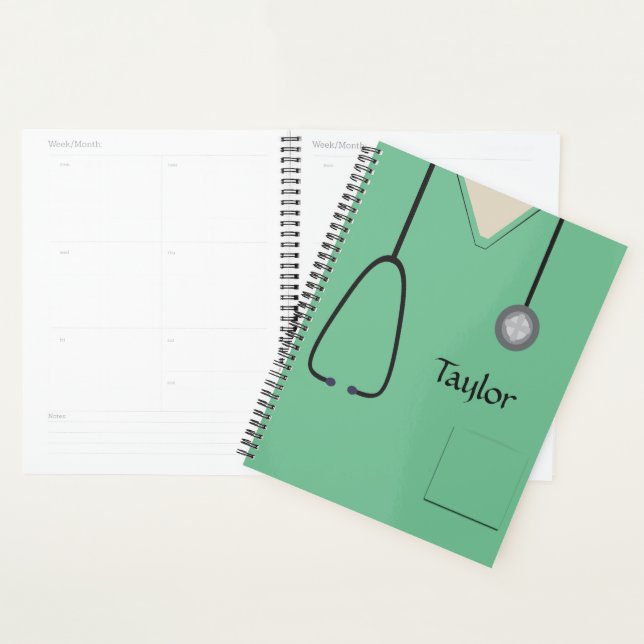 Médicale Scrubs Infirmière Docteur Light Green Pla (Devant avec enveloppe)