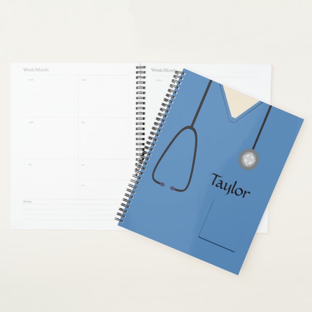 Médicale Scrubs Nirse Doctor Blue Planner (Devant avec enveloppe)