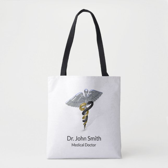 Médicale Silver Caduceus Black Gold - Sac fourre-t (Devant)