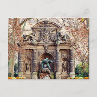 Medici-Brunnen im Herbst (Luxembourg Gärten) Postkarte