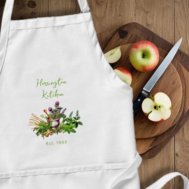 Medicinal Herbs Year Established Kitchen Apron Schürze (Von Creator hochgeladen)