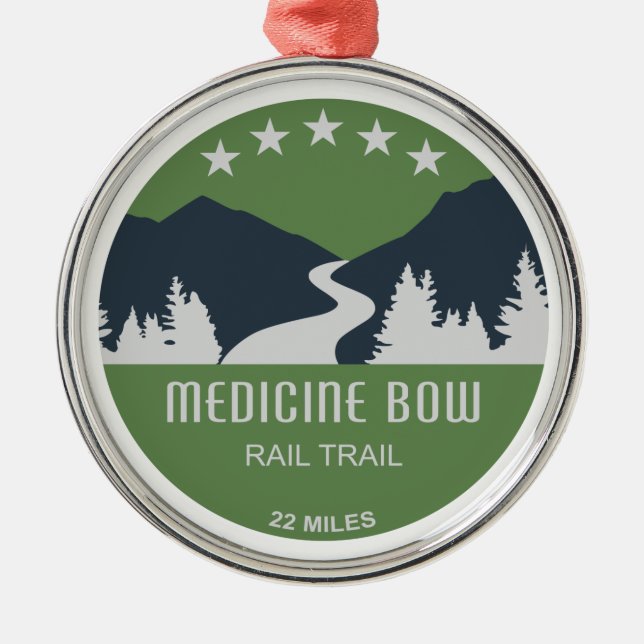 Medicine Bow Rail Trail Ornament Aus Metall (Vorne)