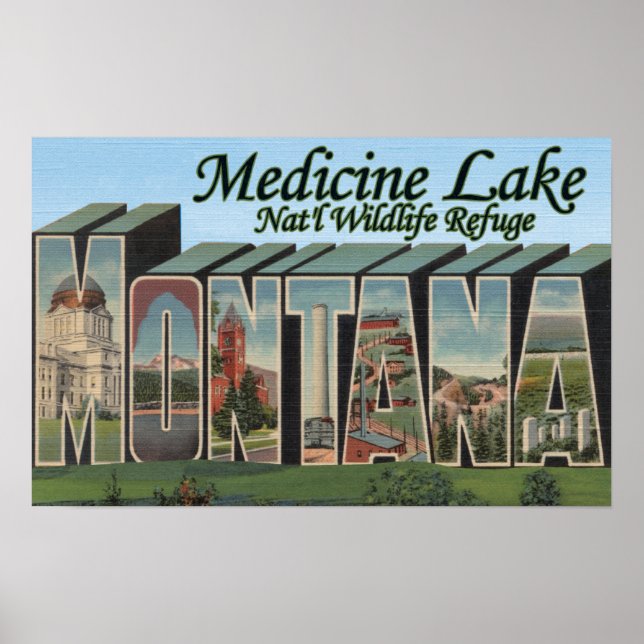Medicine Lake Nat'l Refugium, Montana Poster (Vorne)