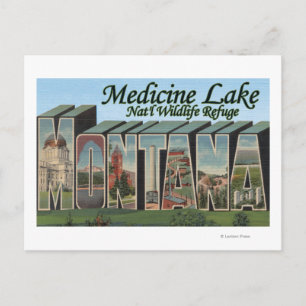 Medicine Lake Nat'l Refugium, Montana Postkarte