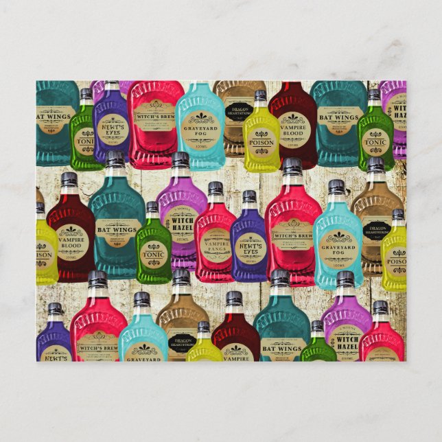 Medicine Man Magic Potion Apothekary Tonic Flasche Postkarte (Vorderseite)