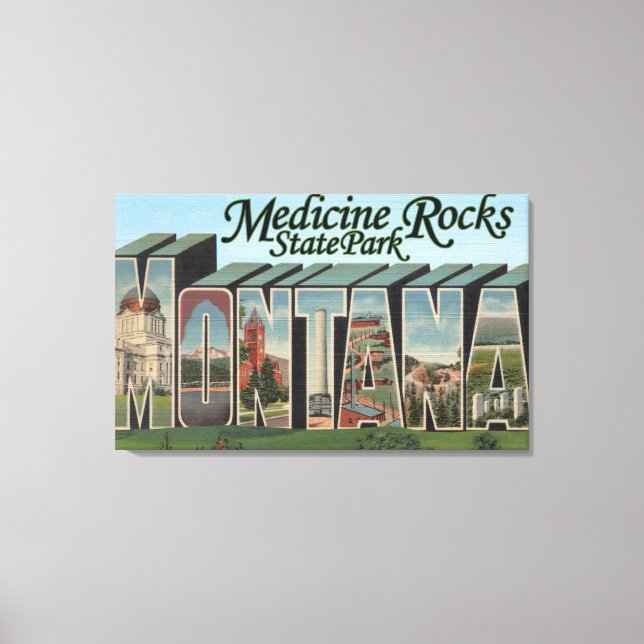 Medicine Rocks Staat Park, Montana Leinwanddruck (Vorderseite)