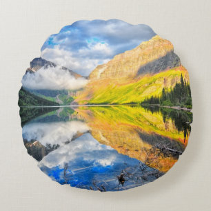 Medicine See des Oberleder-zwei am Sonnenaufgang Rundes Kissen
