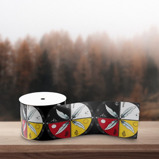 Medicine Wheel Mandala Round Indigenous Ripsband (Von Creator hochgeladen)