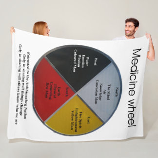 Medicine Wheel Words Large Fleece Blanket