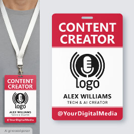 Medien-ID Pass Logo Content Creator Rot Sicherheit Ausweis