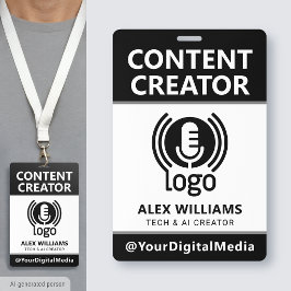 Medien-ID-Pass-Logo-Inhalts-Ersteller Schwarz Sich Ausweis