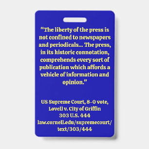 Medien, Presseausweis Ausweis