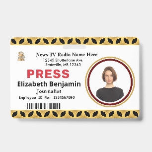 Medien-Pressepass-Logo-ID-Karte personalisieren Ausweis