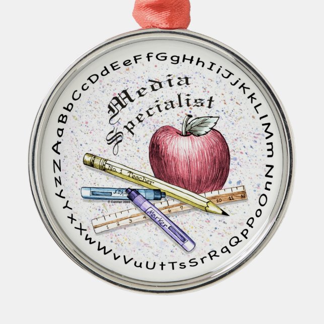 Medienspezialist Premium Round Ornament (Vorne)