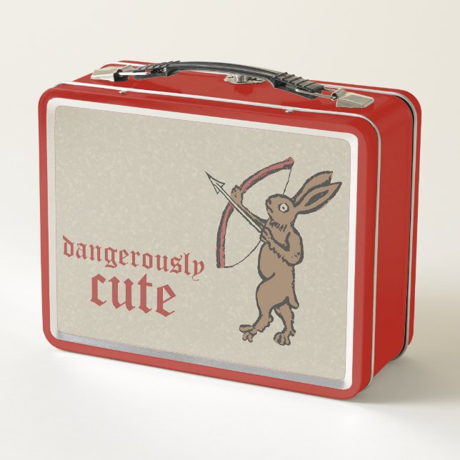Medieval Archer Rabbit Metal Lunchbox (Dos)