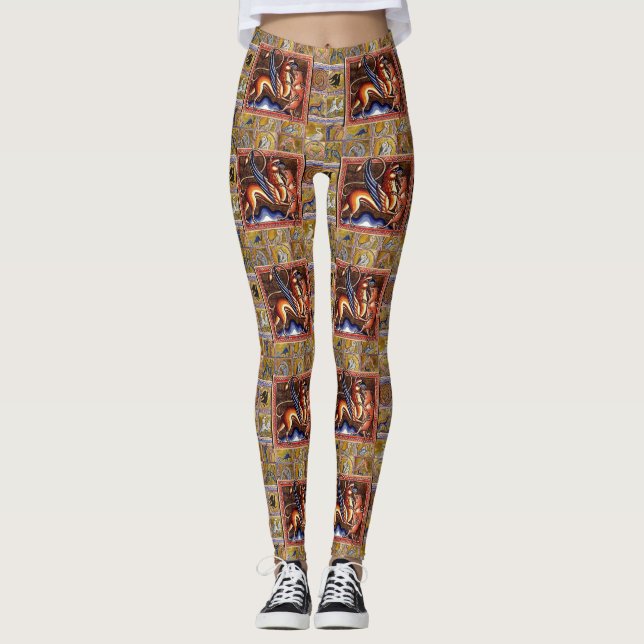 MEDIEVAL BESTIARY,GRIFFIY AND WILD BOAR,TIERE LEGGINGS (Vorderseite)