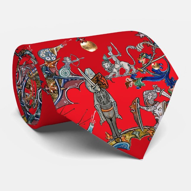 MEDIEVAL BESTIARY KRIEG, KNIGHTS GIANT SNAILS Red Krawatte (Gerollt)