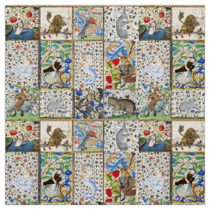 MEDIEVAL BESTIARY PLAYING MUSICAL INSTRUMENTS STOFF